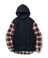 MR.OLIVE/URAKE & OMBRE CHECK / HYBRID HOODY ミスターオリーブ/裏毛&オンブレチェック / ハイブリットフーディー
